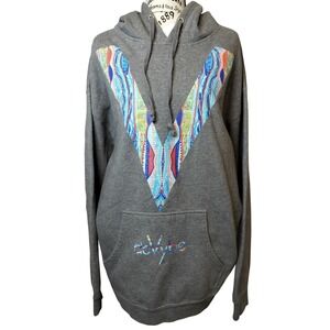 Independent Trading Company Gray V Graphic Hoodie Pullover Unisex Sweatshirt XL‎